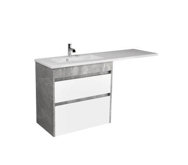 Тумба в ванную универсальная MDD Polo Loft 80-U с умывальником Adam 140 L