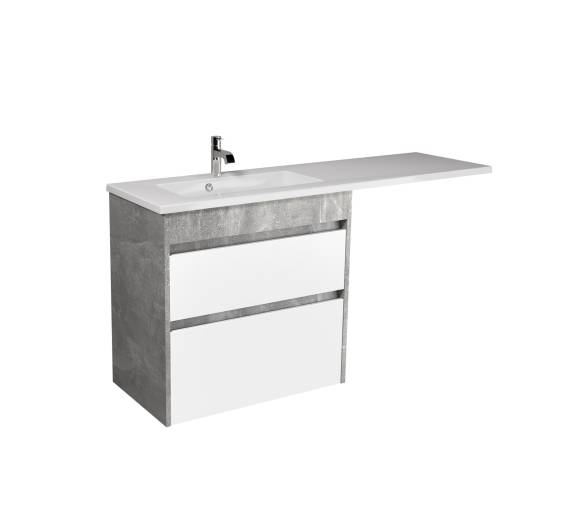 Тумба в ванную универсальная MDD Polo Loft 80-U с умывальником Adam 140 L