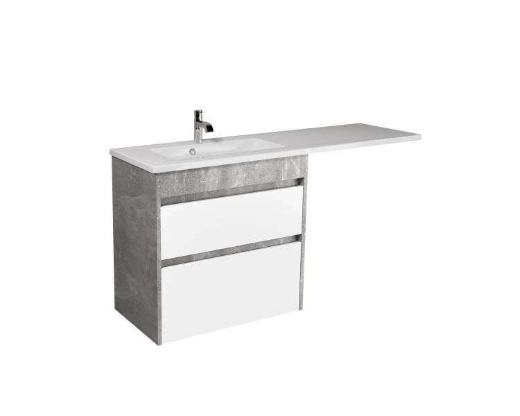 Тумба в ванную универсальная MDD Polo Loft 80-U с умывальником Adam 140 L