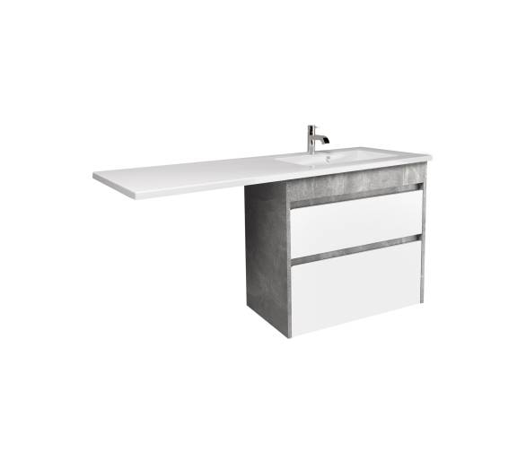 Тумба в ванную универсальная MDD Polo Loft 80-U с умывальником Adam 140 R