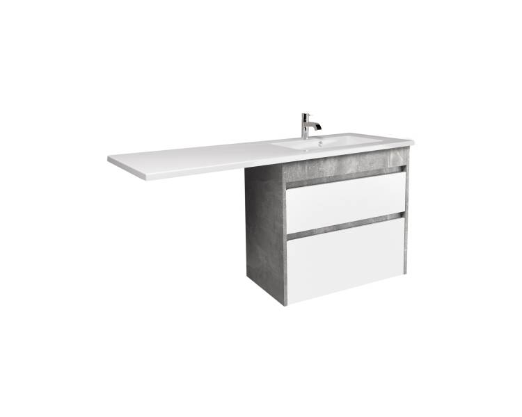 Тумба у ванну універсальна MDD Polo Loft 80-U з умивальником Adam 140 R