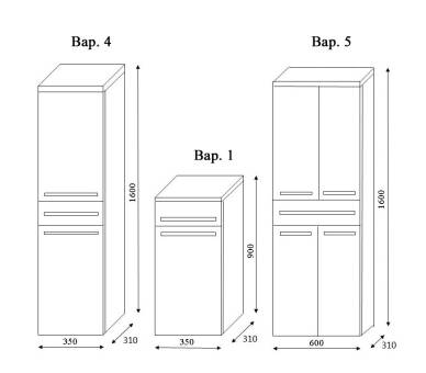 Пенал в ванную комнату Marsan Alexandra