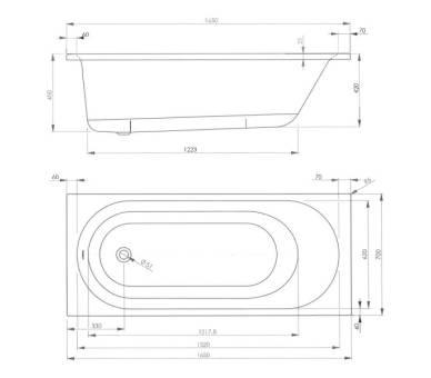 Ванна акрилова VagnerPlast Kasandra 165x70