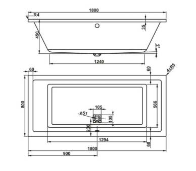 Ванна акрилова VagnerPlast Cavallo 180x80