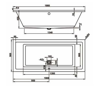 Ванна акрилова VagnerPlast Cavallo 190x90