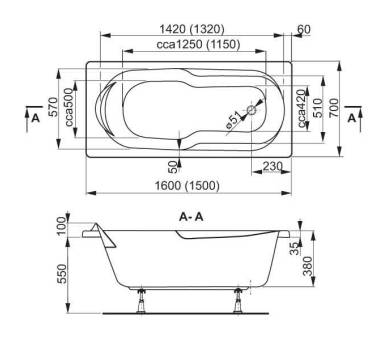 Ванна акрилова VagnerPlast Nymfa 150x70