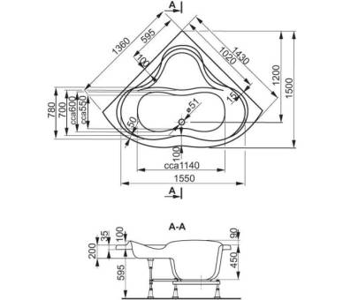 Ванна акрилова VagnerPlast Iris 143x143