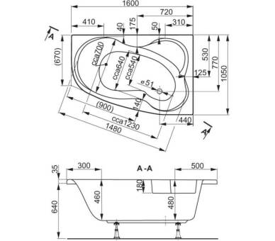 Ванна акрилова VagnerPlast Melite 160x105 L/R