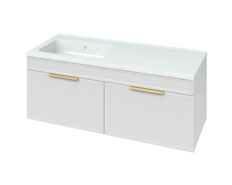 Тумба в ванную подвесная Mirater Adele 120 L/R Белая