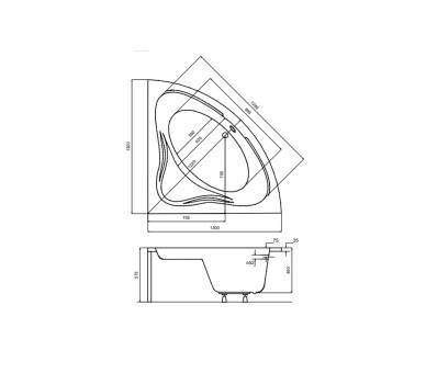 Акриловая ванна Besco MIA 130Х130 см.