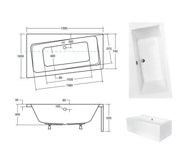 Акриловая ванна BESCO INFINITY 160х100