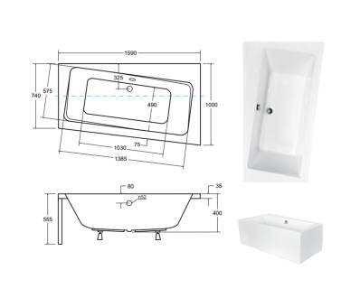 Акриловая ванна BESCO INFINITY 160х100