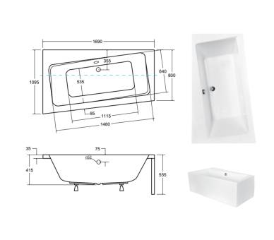 Акрилова ванна BESCO INFINITY 170Х110