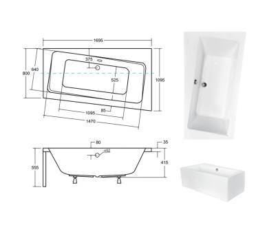 Акрилова ванна BESCO INFINITY 170Х110