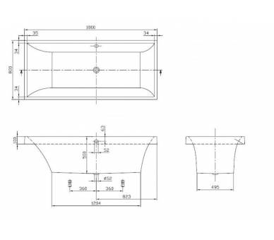 SQUARO VILLEROY & BOCH 170х75 см.