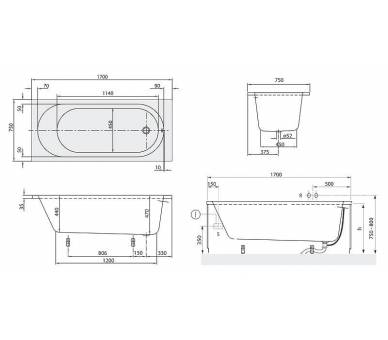 O.NOVO VILLEROY & BOCH 170x75 см.